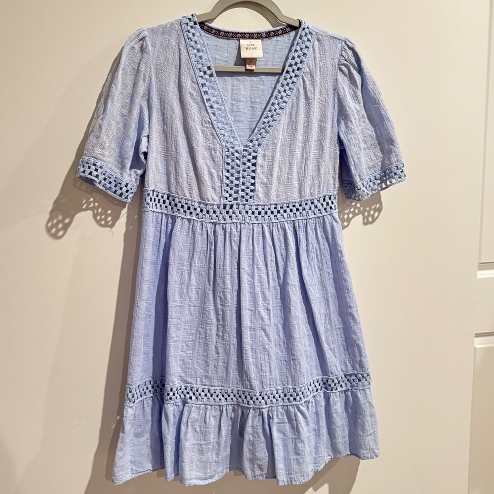 Knox Rose Blue Smocked Tiered Sundress